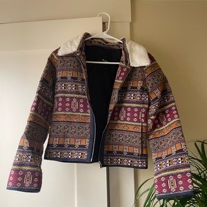 Madewell Sherpa Collar Jacquard Jacket